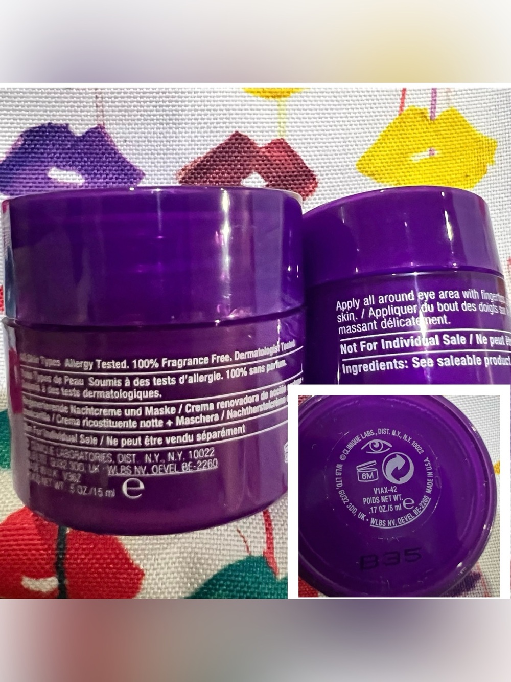 Clinique Mini Skincare Set with Purple Lip-Print Cosmetic Bag - Picture 13 of 15